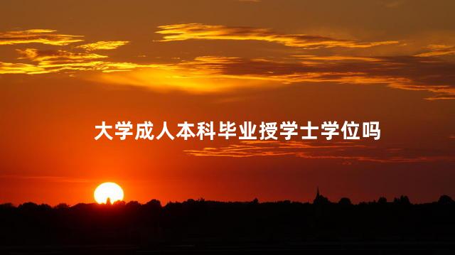 大學成人本科畢業授學士學位嗎